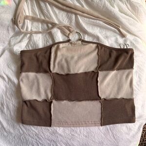 Pretty Garbage Halter Patchwork Top